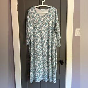 Land’s End Women’s Long Sleeve Midcalf Nightgown
